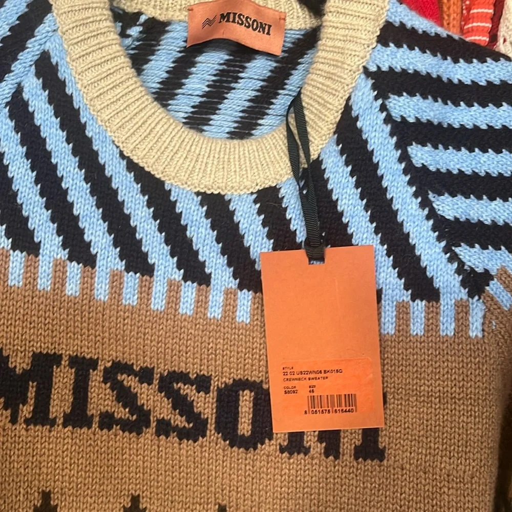 MISSONI Men's Geometric Ski Knit Sweater - NWT